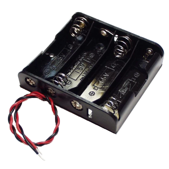 Caja portapilas 4 x AA con cable salida 6V
