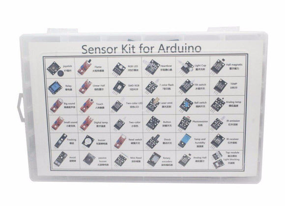 Kit 37 Sensores para Arduino y Raspberry Pi en Caja Organizadora Plástica